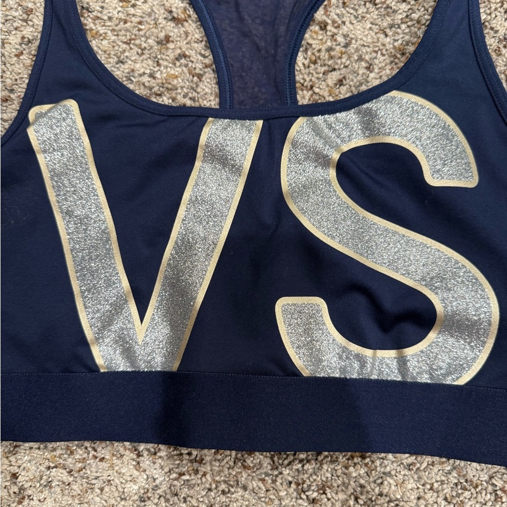 Victoria's Secret Dark Blue and Metallic Sports Bra - Picture 2 of 5